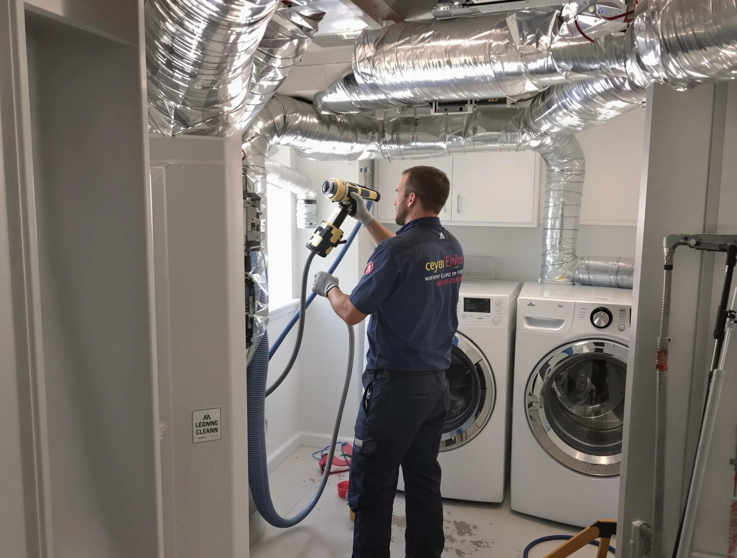Tecumseh Dryer Vent Cleaning specialist using advanced equipment for thorough duct cleaning in Tecumseh