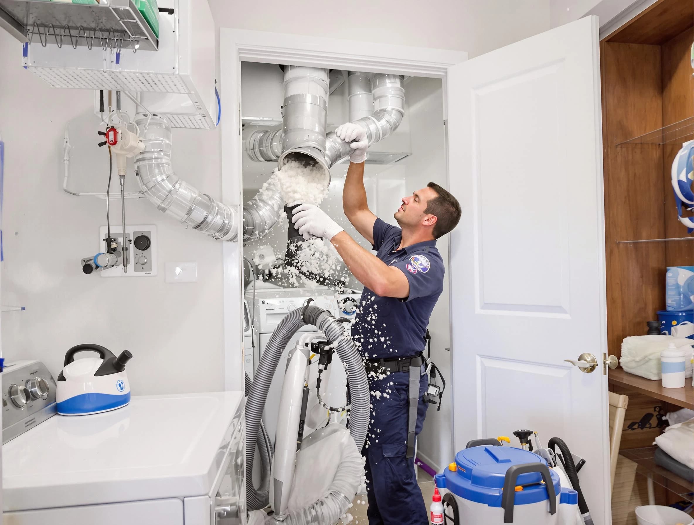 Tecumseh Dryer Vent Cleaning technician delivering thorough residential dryer vent cleaning service in Tecumseh